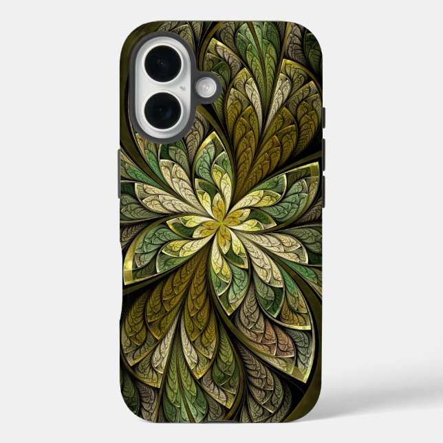 La Chanteuse Vert Green Abstract Stained Glass Case-Mate iPhone Case (Back)