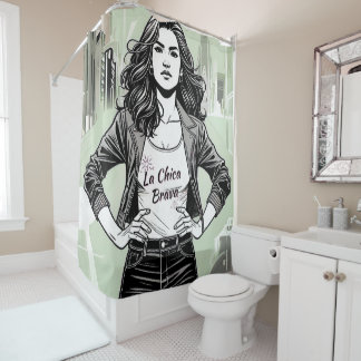 "LA CHICA BRAVA" SHOWER CURTAIN - FIERCE W/TEE