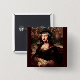 La Chola Mona Lisa Mexican 15 Cm Square Badge