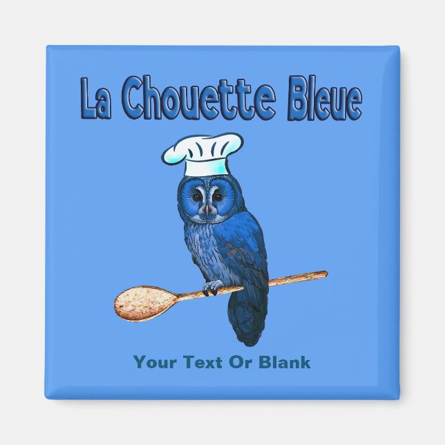 La Chouette Bleue Cafe Magnet (Front)