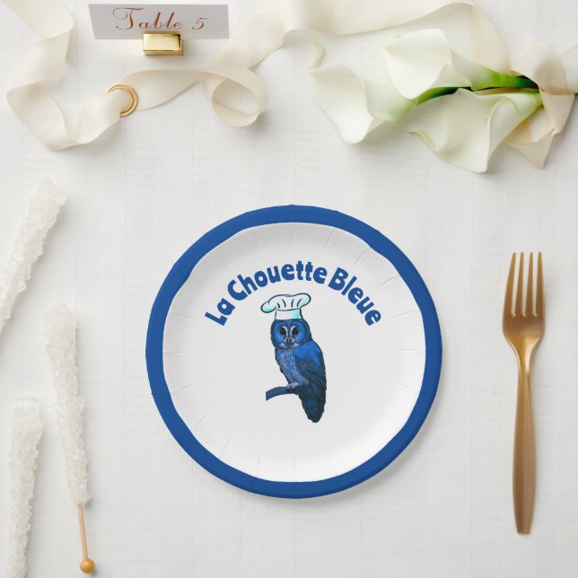 La Chouette Bleue Cafe Paper Plate (Wedding)