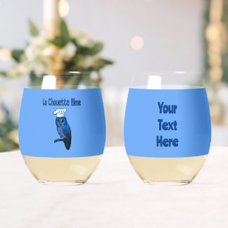 La Chouette Bleue Cafe Stemless Wine Glass