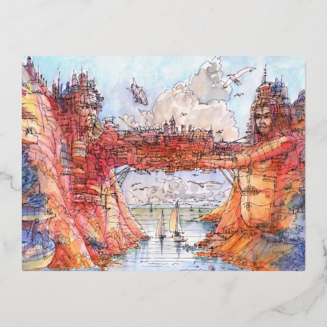 La citta' ponte foil holiday postcard (Front)