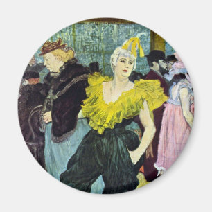 La Clownesse (Clown) Cha-U-Kao by Toulouse Lautrec Magnet