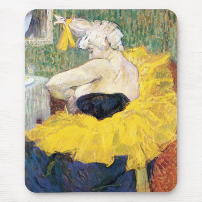 La Clownesse (Clown) Cha-U-Kao by Toulouse Lautrec Mouse Pad (Front)