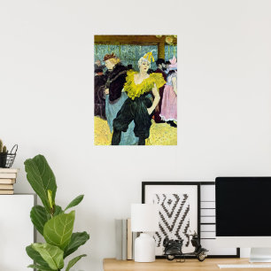 La Clownesse (Clown) Cha-U-Kao by Toulouse Lautrec Poster