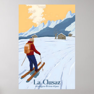 La Clusaz Ski Resort Travel Poster