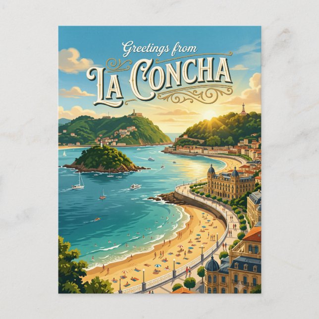 La Concha Beach Spain Postcard (Front)