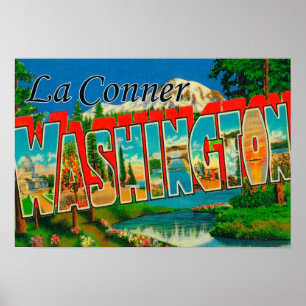 La Conner, Washington - Large Letter Scenes Poster