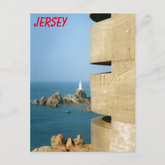 La Corbière lighthouse & German WW2 tower, Jersey Postcard