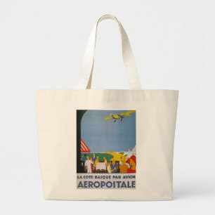 La Cote Basque Par Avion Large Tote Bag