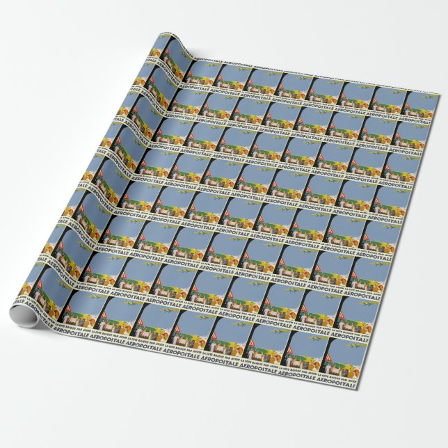 La Cote Basque Par Avion Wrapping Paper (Unrolled)