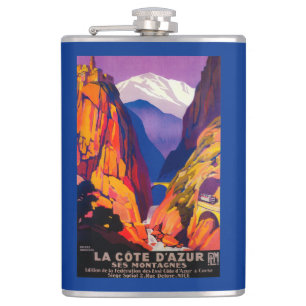 La Cote D'Azur Vintage PosterEurope 2 Hip Flask