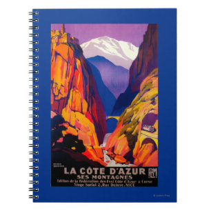La Cote D'Azur Vintage PosterEurope 2 Spiral Notebook