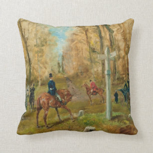 La croisee des chemins, 1883 (oil on canvas) cushion