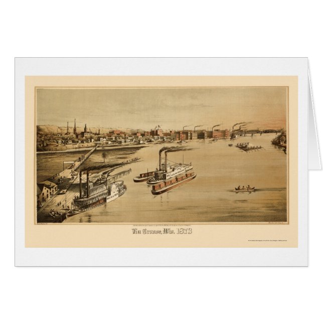 La Crosse, WI Panoramic Map - 1873 (Front Horizontal)