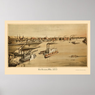 La Crosse, WI Panoramic Map - 1873 Poster