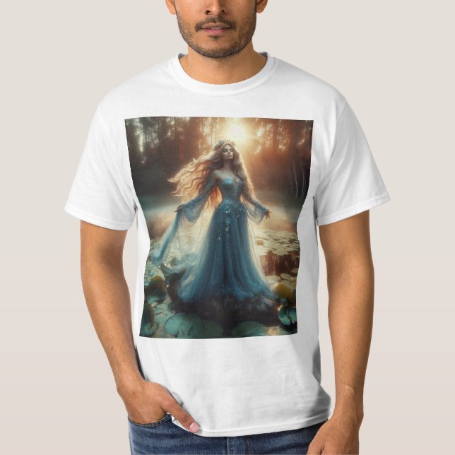 La Dama del Lago: Misticismo y Belleza T-Shirt (Front)