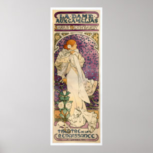 La Dame aux Camélias by Alfons Mucha (1896) Poster