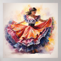 La Danza de Colores, Folklórico, Watercolor art