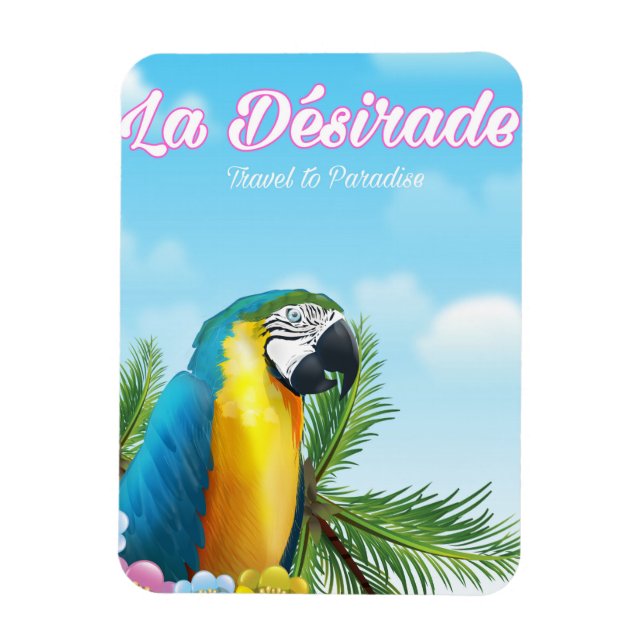 La Désirade Parrot travel poster Magnet (Vertical)