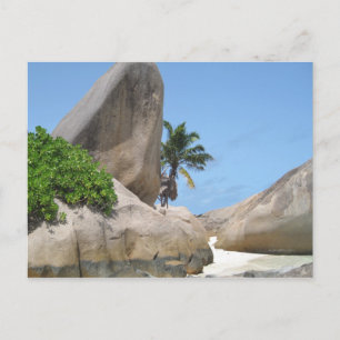 La Digue, Seychelles, Beach, Rocks Postcard