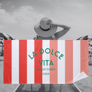 La Dolce Vita Amalfi Coast Cabana Stripe Beach Towel