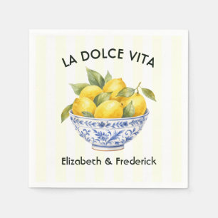 La Dolce Vita Amalfi Coast Lemon Italian Wedding Napkin