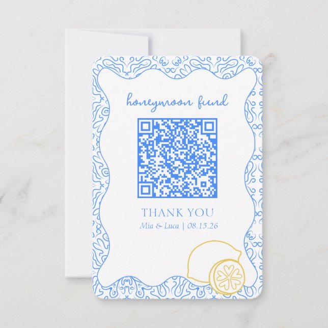 La Dolce Vita Amalfi Honeymoon Fund QR Code Card (Front)