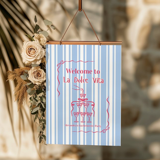 La Dolce Vita Bachelorette Weekend Itinerary Hanging Tapestry (Creator Uploaded)