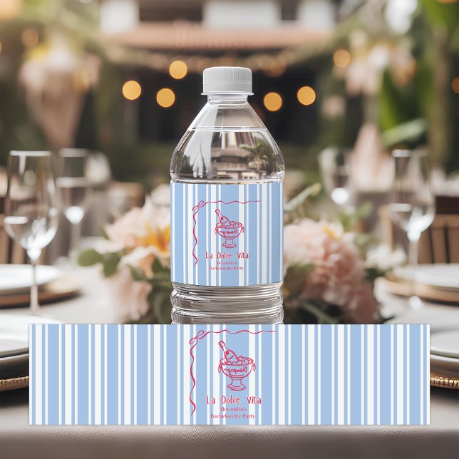 La Dolce Vita Bachelorette Weekend Water Bottle Label (Creator Uploaded)