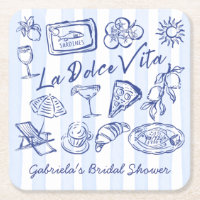 La dolce vita blue Italian bridal shower favours