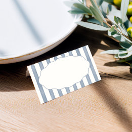 La Dolce Vita Blue Striped Folded Place Card
