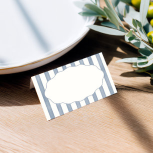La Dolce Vita Blue Striped Folded Place Card