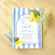 La Dolce Vita blue stripes lemons bridal shower