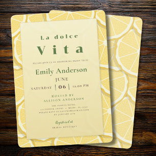 La Dolce Vita Bridal Shower Amalfi Lemon Italian Invitation