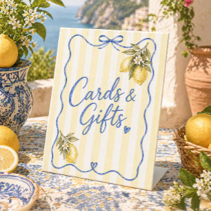 La Dolce Vita Bridal Shower Cards & Gifts Pedestal Sign