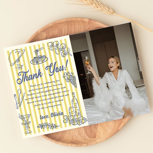 La Dolce Vita Bridal Shower Thank You Card  Photo  (Creator Uploaded)