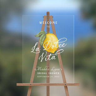La Dolce Vita Bridal Shower Welcome Sign
