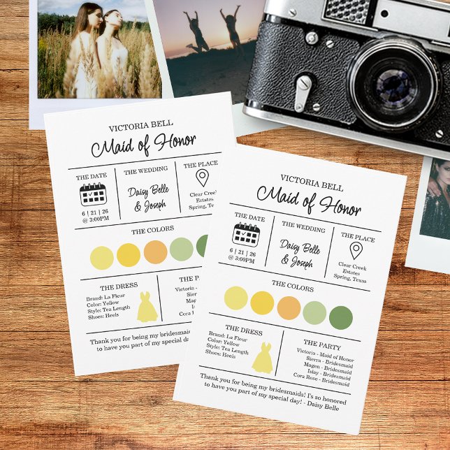La Dolce Vita Bridesmaid Information Card (Creator Uploaded)