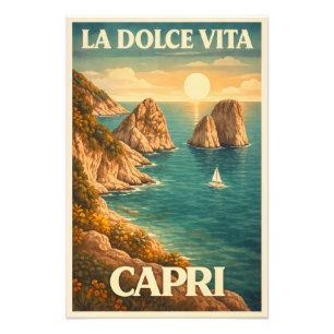 La Dolce Vita Capri Vintage Travel  Photo Print