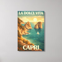 La Dolce Vita Capri Vintage Travel Poster
