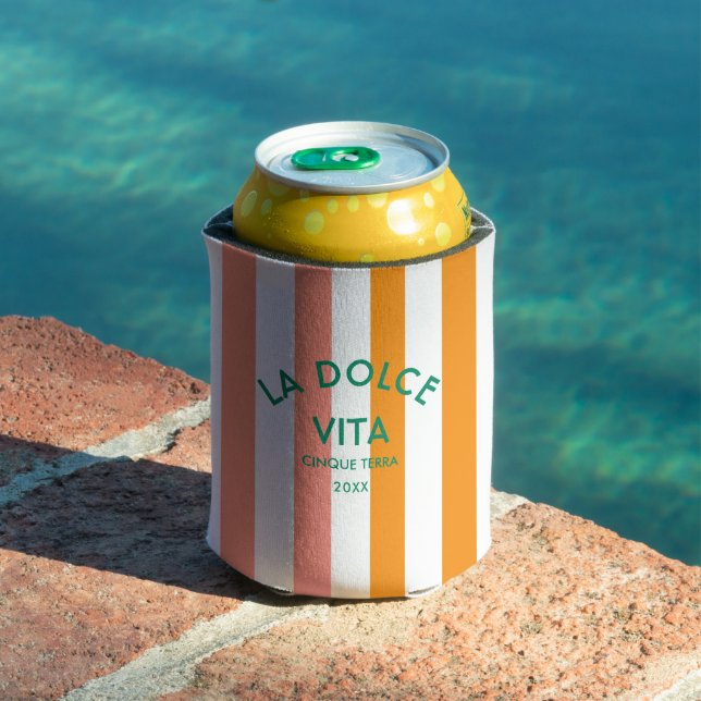 La Dolce Vita Cinque Terra Cabana Stripe  Can Cooler (In Situ Pool)