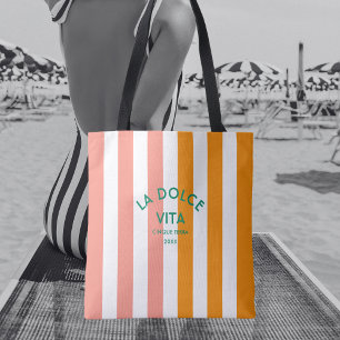 La Dolce Vita Cinque Terra Cabana Stripe Tote Bag