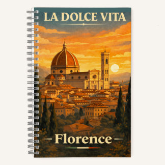 La Dolce Vita - Florance Vintage Travel Poster Notebook
