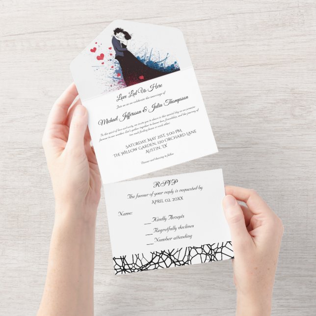 La Dolce Vita French Inspiration Classic 1940s  All In One Invitation (Tearaway)