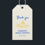 La Dolce Vita Hand Drawn Bridal Shower Gift Tags<br><div class="desc">Celebrate the upcoming nuptials of your favourite bride-to-be in style with our blue and yellow italian inspired 'La Dolce Vita' bridal shower gift tag design featuring a hand drawn illustration of a tablescape.</div>
