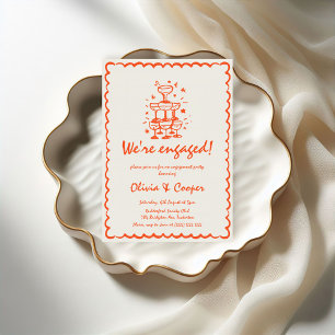 La Dolce Vita Hand Drawn Engagement Party Invitation