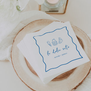 "La Dolce Vita" Handwritten Bridal Shower Napkin