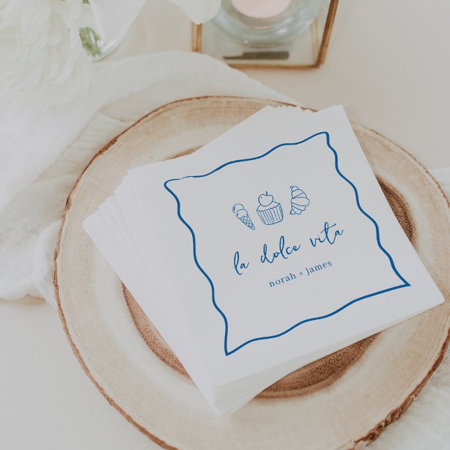 "La Dolce Vita" Handwritten Bridal Shower Napkin (Creator Uploaded)